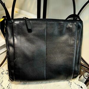 Rolfs Black Leather Shoulder Bag